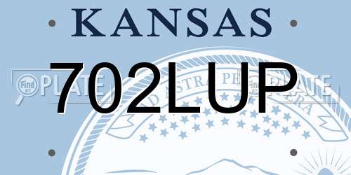 702LUP Kansas License Plate