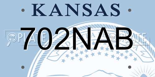 702NAB Kansas License Plate