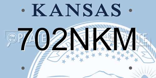702NKM Kansas License Plate