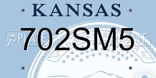 702SM5 Kansas License Plate