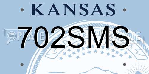 702SMS Kansas License Plate
