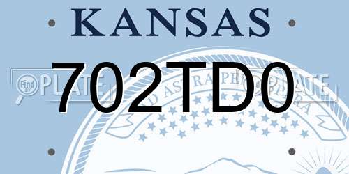 702TD0 Kansas License Plate