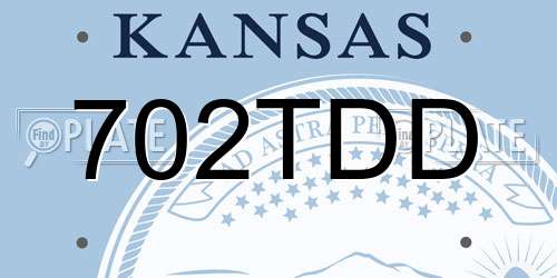 702TDD Kansas License Plate