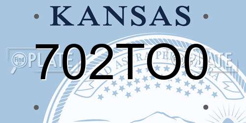 702TO0 Kansas License Plate