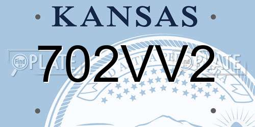 702VV2 Kansas License Plate