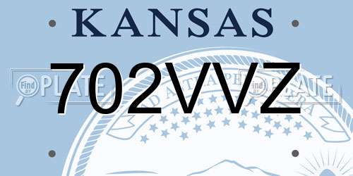 702VVZ Kansas License Plate
