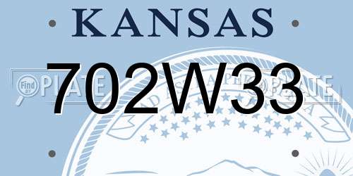 702W33 Kansas License Plate