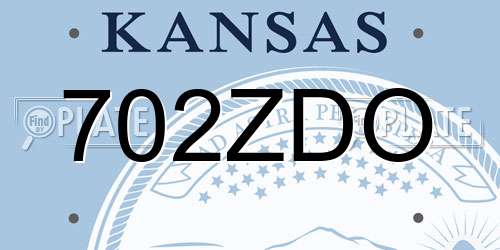 702ZDO Kansas License Plate