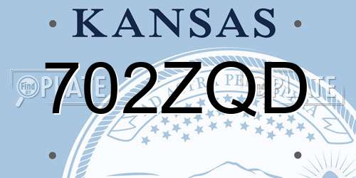 702ZQD Kansas License Plate
