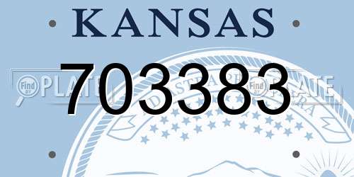 703383 Kansas License Plate