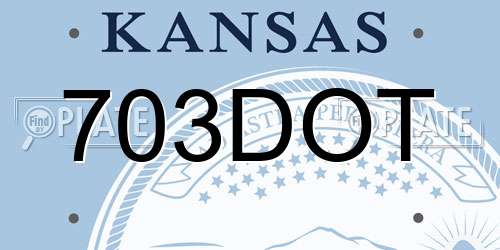 703DOT Kansas License Plate