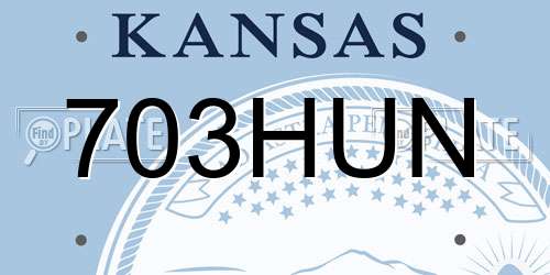 703HUN Kansas License Plate