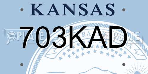703KAD Kansas License Plate