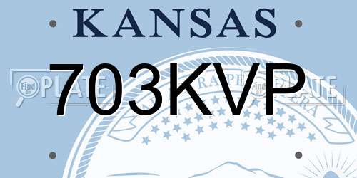 703KVP Kansas License Plate