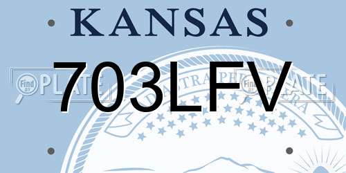 703LFV Kansas License Plate