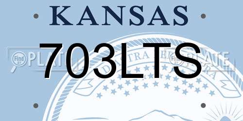 703LTS Kansas License Plate