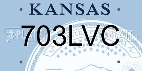 703LVC Kansas License Plate