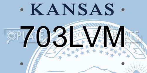 703LVM Kansas License Plate