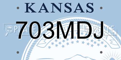 703MDJ Kansas License Plate