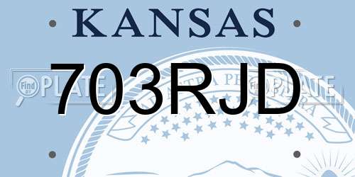 703RJD Kansas License Plate