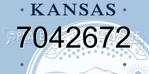 7042672 Kansas License Plate