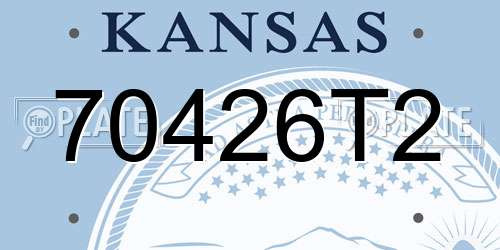 70426T2 Kansas License Plate