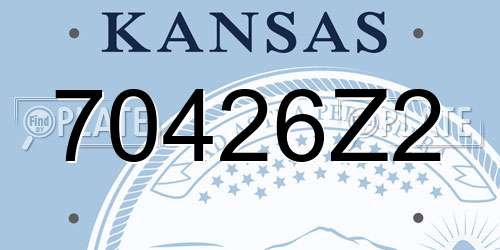 70426Z2 Kansas License Plate