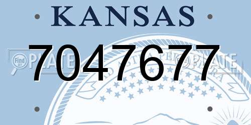 7047677 Kansas License Plate