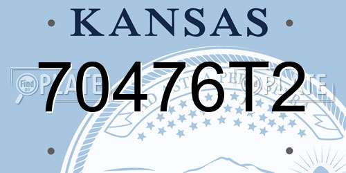 70476T2 Kansas License Plate