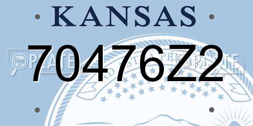 70476Z2 Kansas License Plate