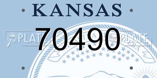 70490 Kansas License Plate
