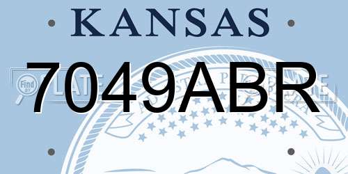 7049ABR Kansas License Plate