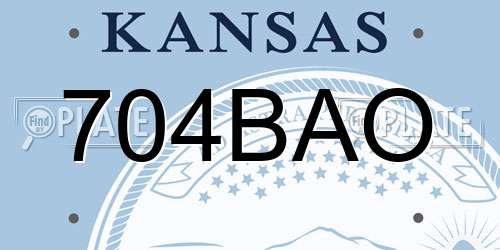 704BAO Kansas License Plate