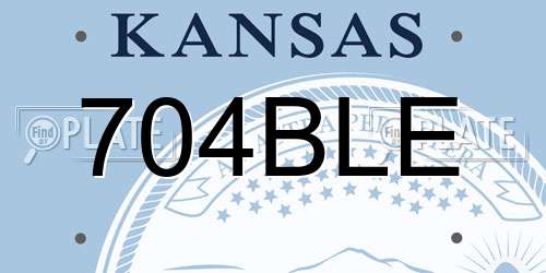 704BLE Kansas License Plate