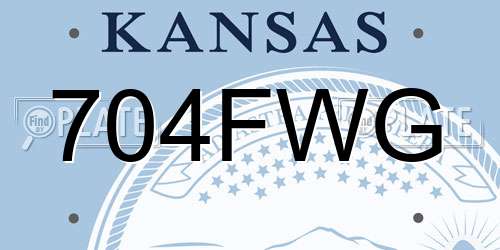 704FWG Kansas License Plate