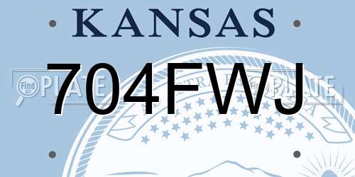 704FWJ Kansas License Plate