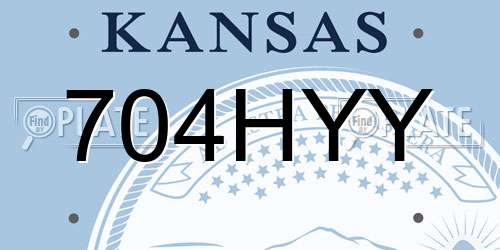 704HYY Kansas License Plate