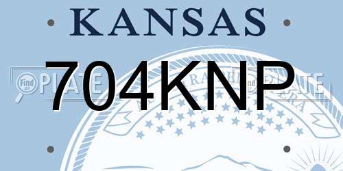 704KNP Kansas License Plate