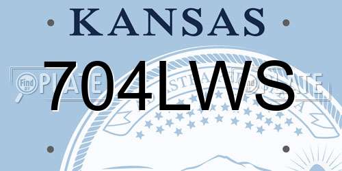 704LWS Kansas License Plate