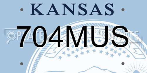 704MUS Kansas License Plate