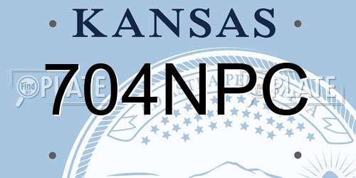 704NPC Kansas License Plate