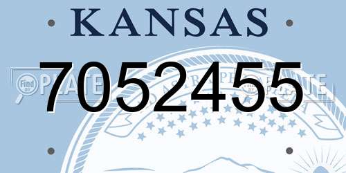 7052455 Kansas License Plate