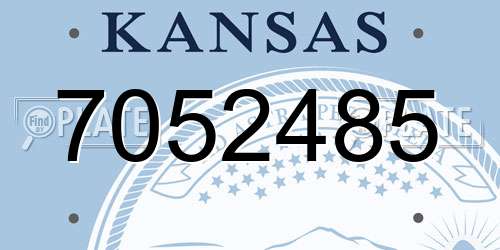 7052485 Kansas License Plate