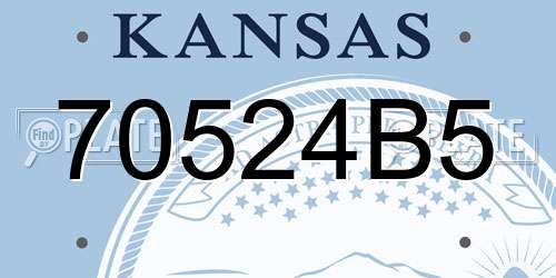 70524B5 Kansas License Plate