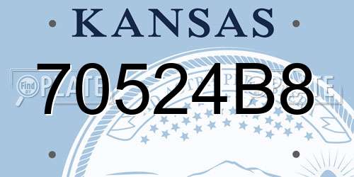 70524B8 Kansas License Plate