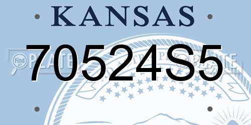 70524S5 Kansas License Plate