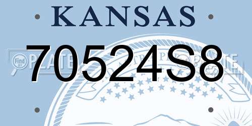 70524S8 Kansas License Plate