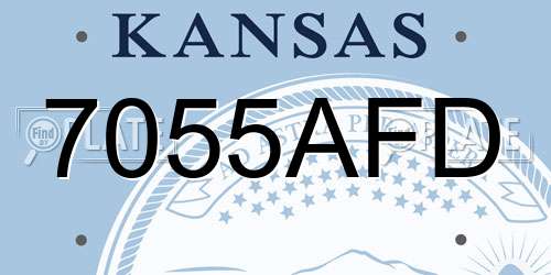 7055AFD Kansas License Plate