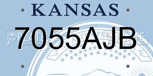 7055AJB Kansas License Plate