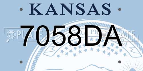 7058DA Kansas License Plate